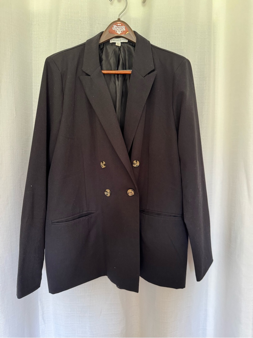 Classic Black Double-Breasted Women's Blazer